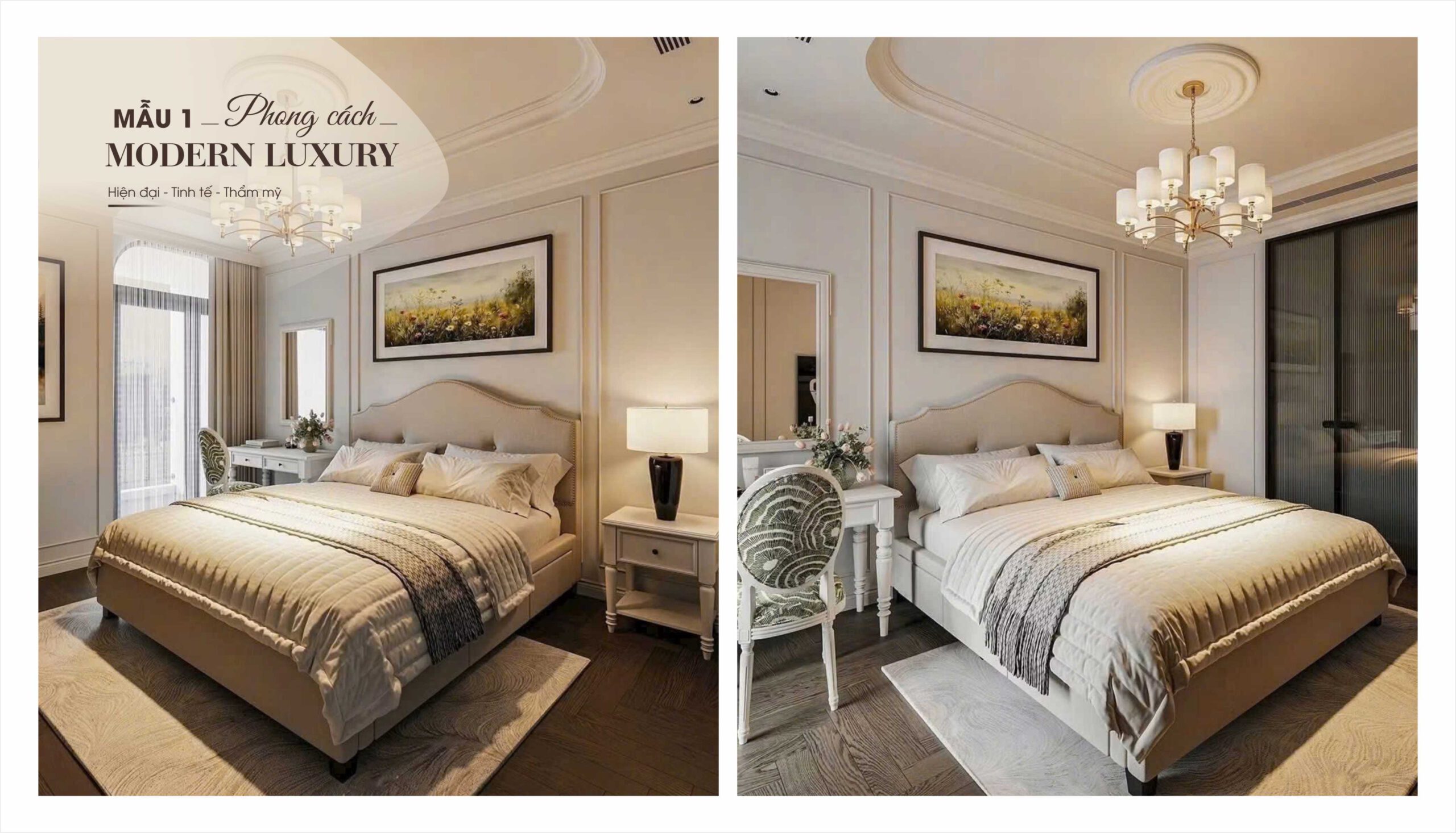 Phòng ngủ mẫu 1 phong cách Modern Luxury