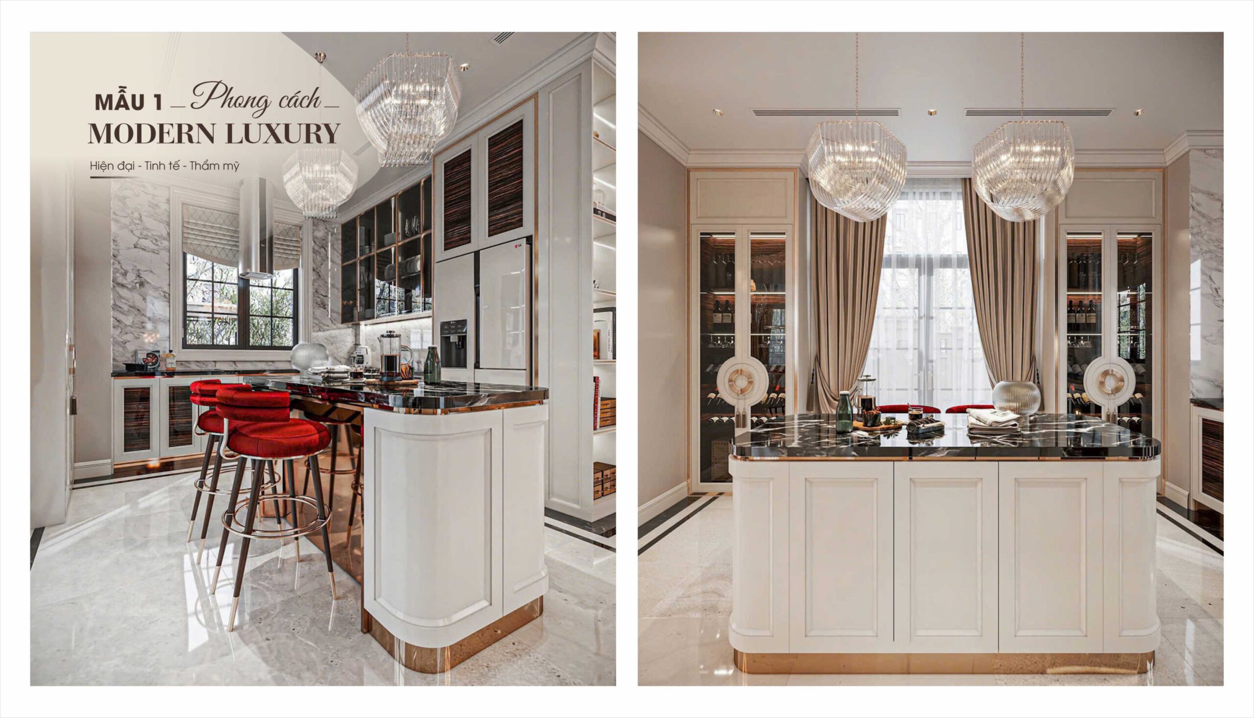 Phòng ăn mẫu 1 phong cách Modern Luxury