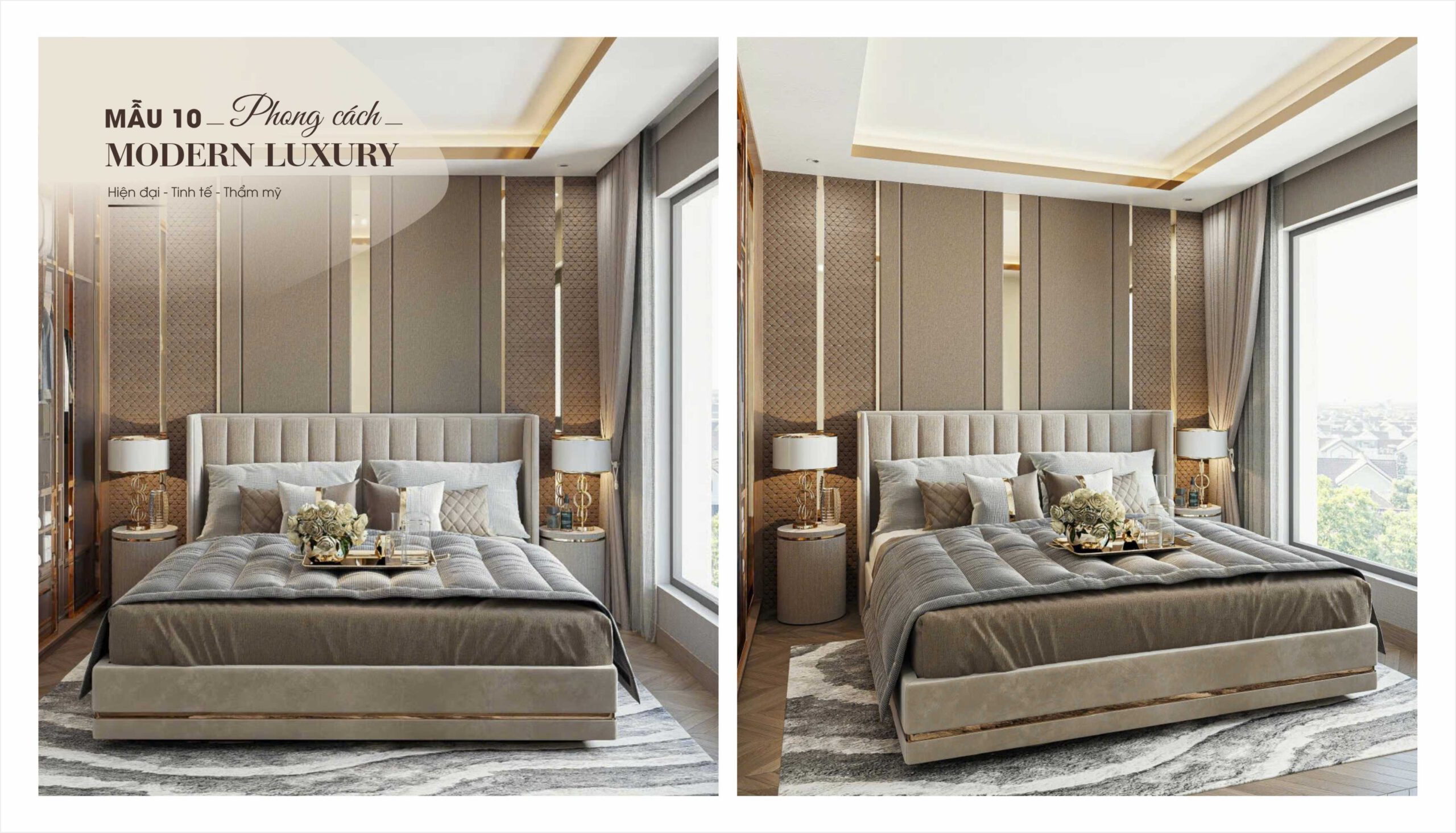 Phòng ngủ mẫu 10 phong cách Modern Luxury