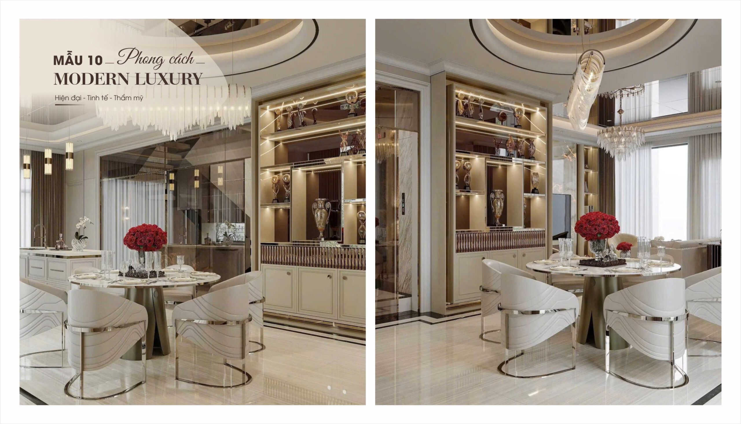 Phòng ăn mẫu 10 phong cách Modern Luxury