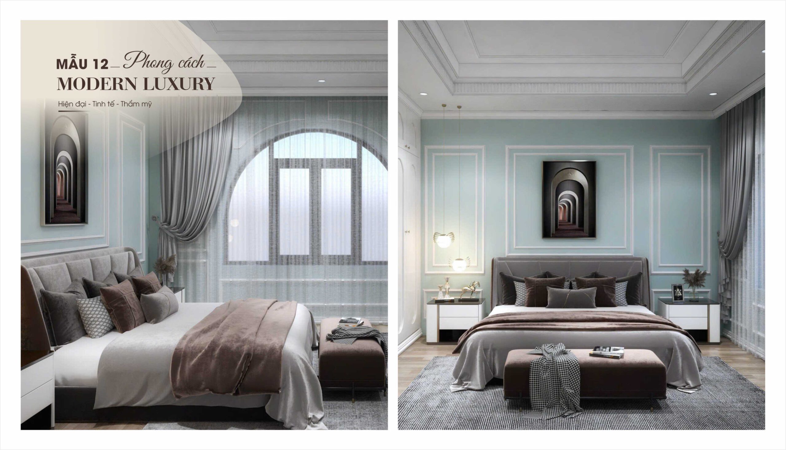 Phòng ngủ mẫu 12 phong cách Modern Luxury