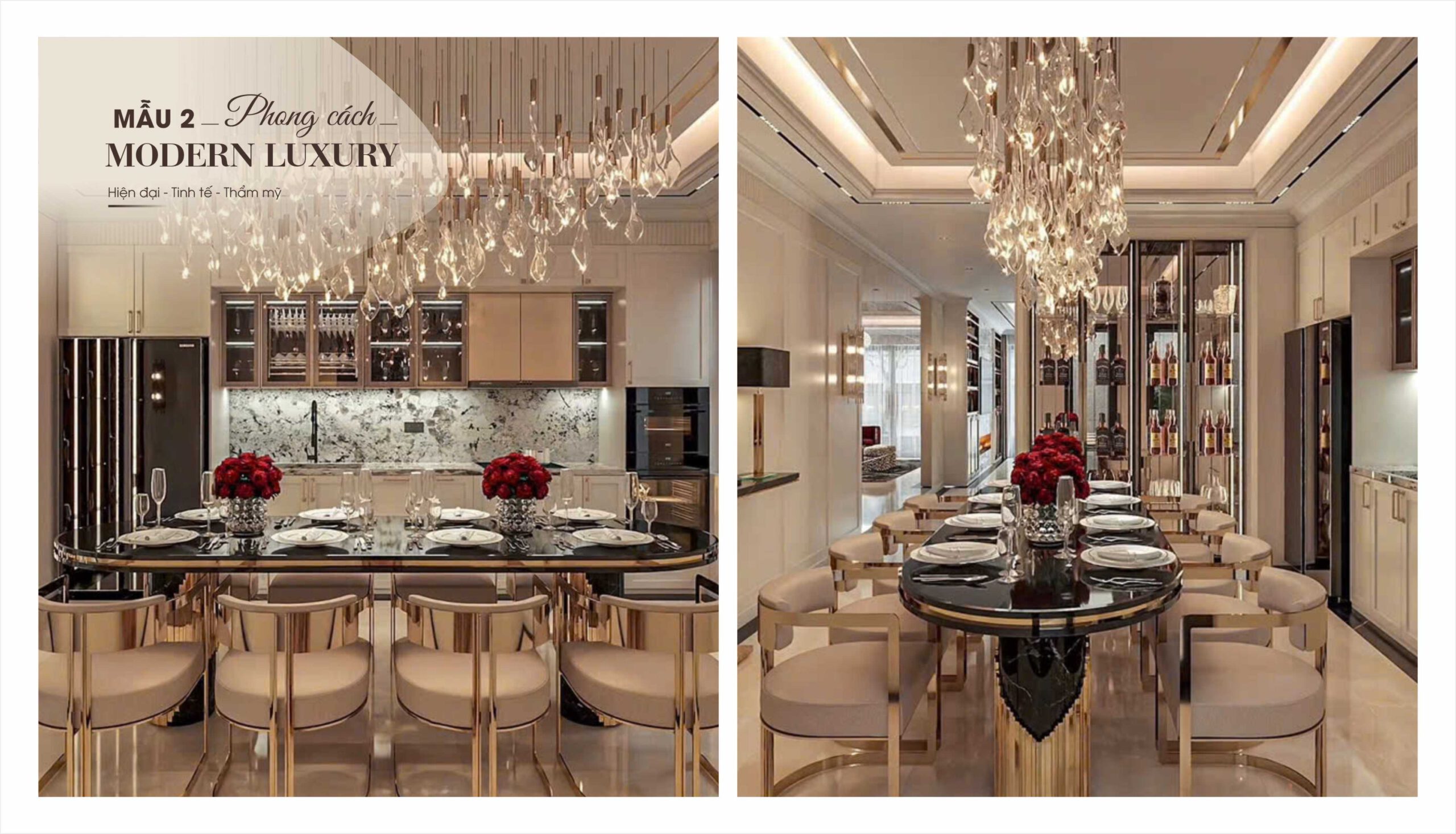 Phòng ăn mẫu 2 phong cách Modern Luxury