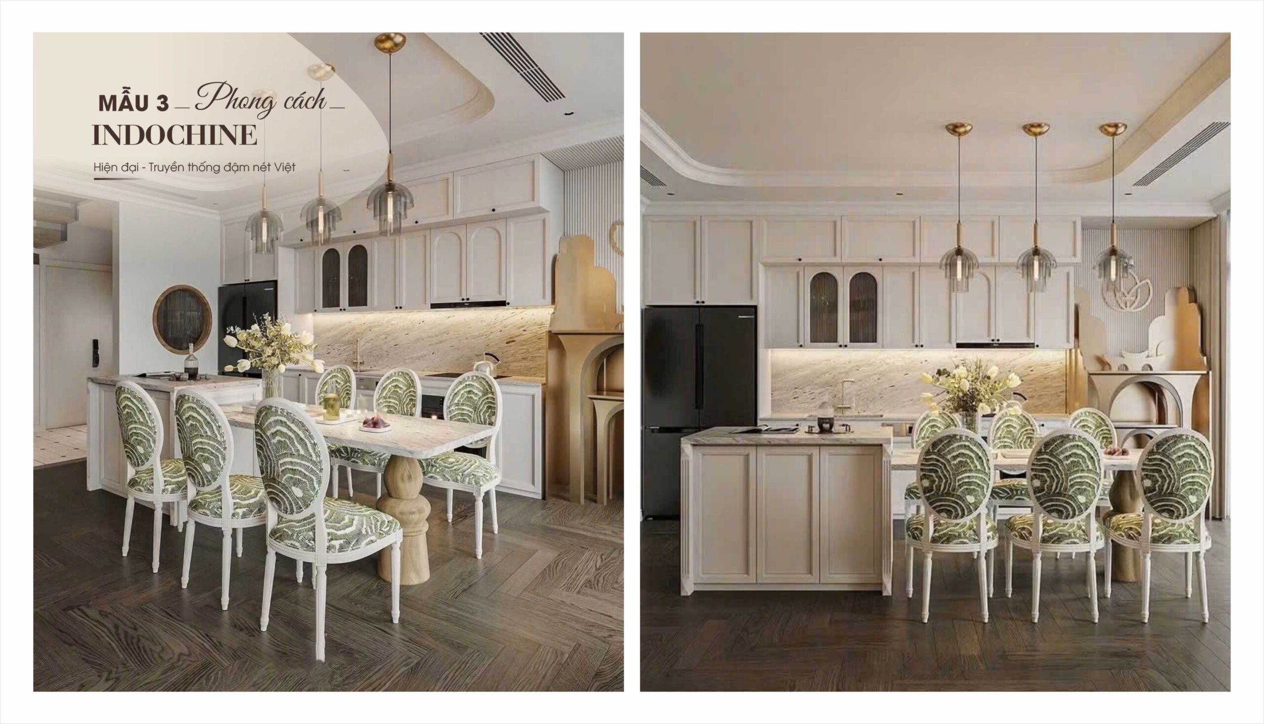 Phòng ăn mẫu 3 phong cách Modern Indochine