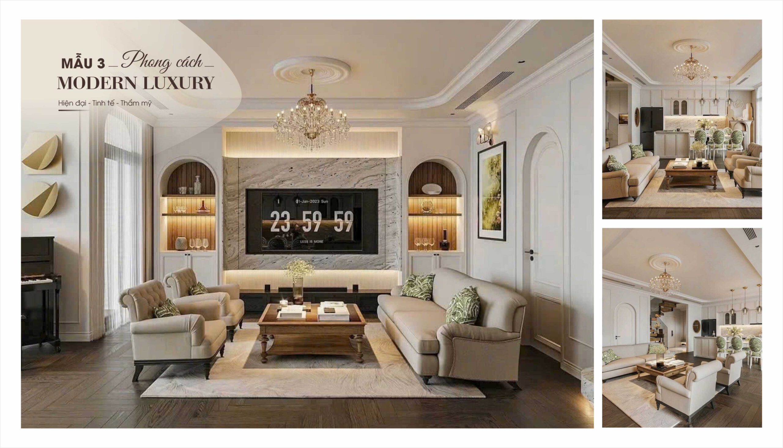 Mẫu 3 – Phong cánh Modern Luxury