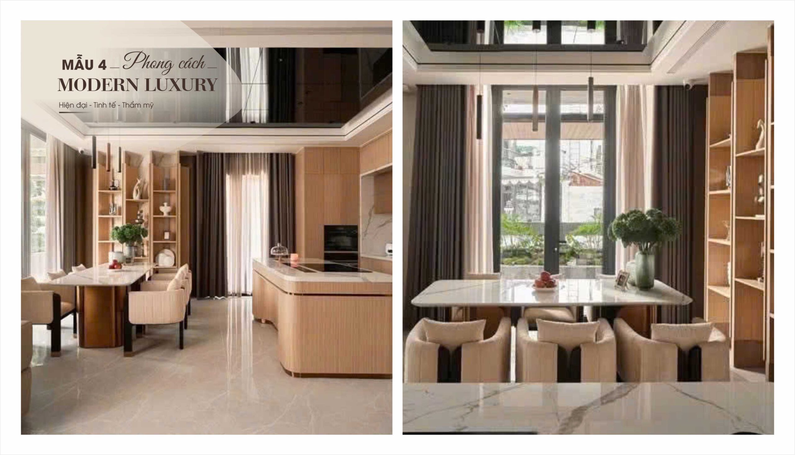 Phòng ăn mẫu 4 phong cách Modern Luxury