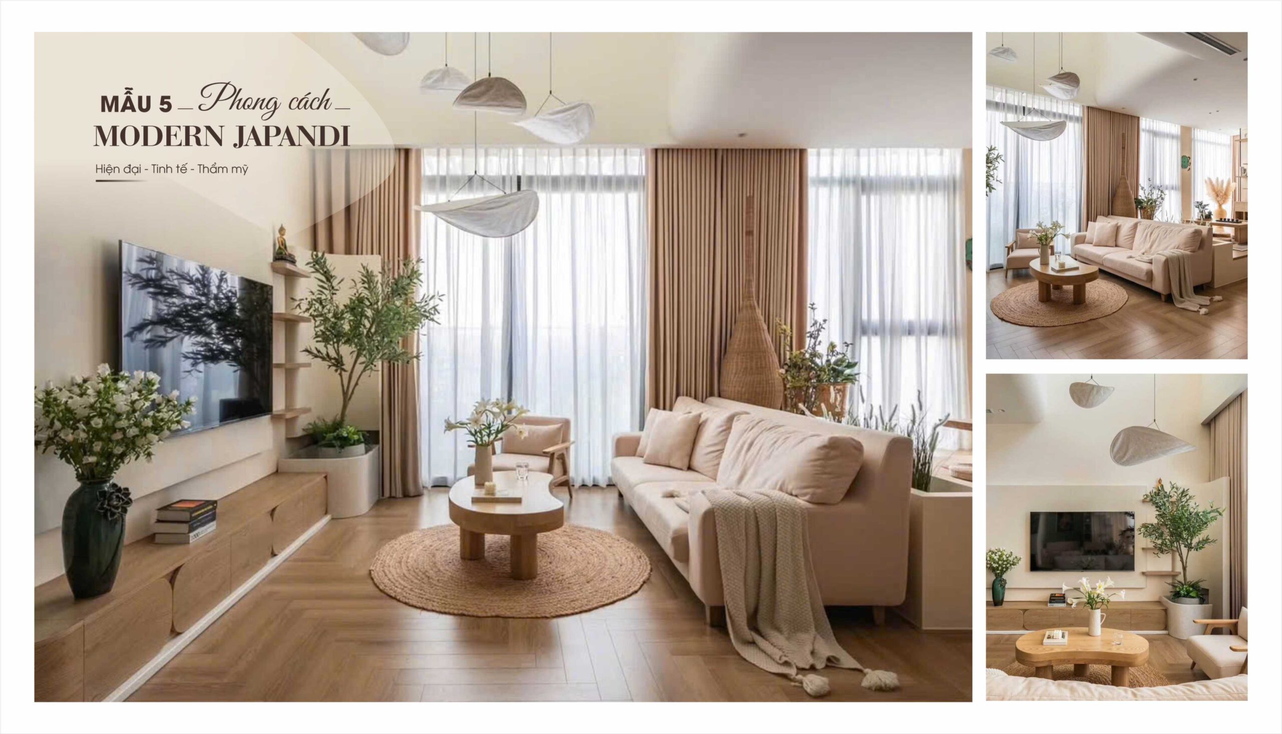 Mẫu 5 – Phong cánh Modern Japandi
