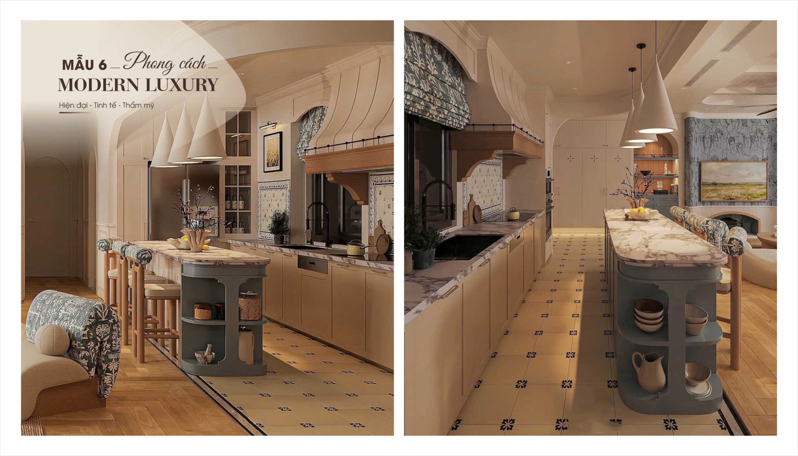 Phòng ăn mẫu 6 phong cách Modern Luxury