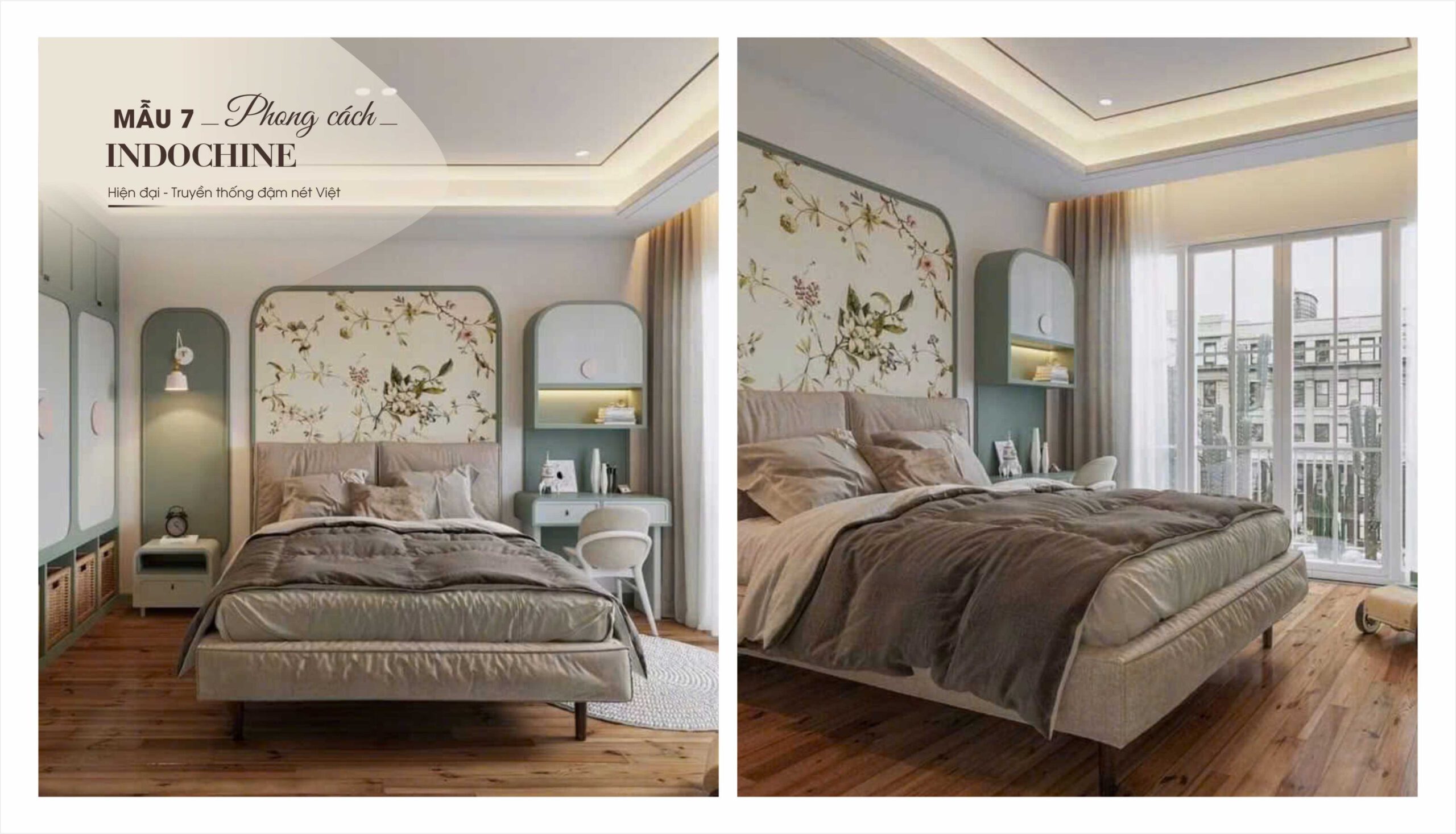 Phòng ngủ mẫu 7 phong cách Modern Indochine