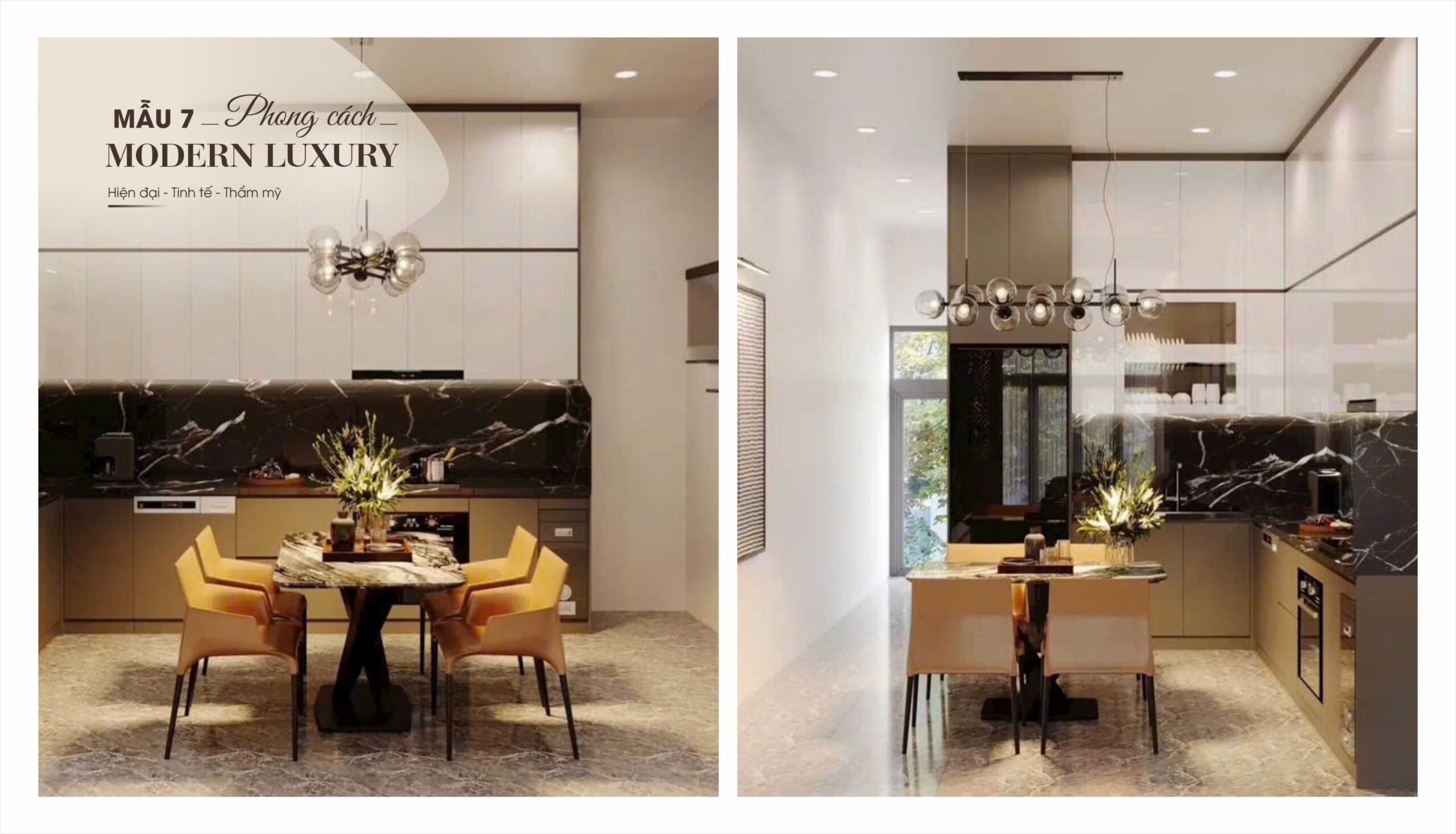 Phòng ăn mẫu 7 phong cách Modern Luxury