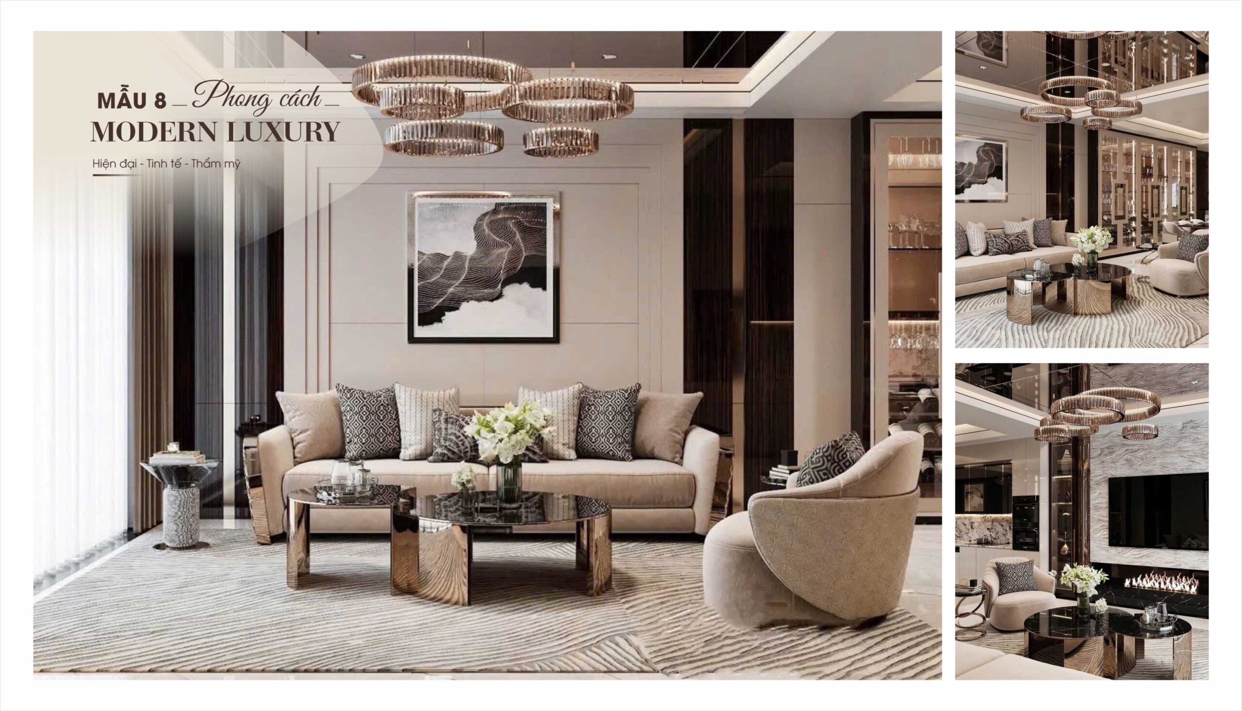 Mẫu 8 – Phong cánh Modern Luxury
