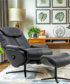 Ghế sofa đơn thư giãn Italia nhập khẩu ASTRO-123 màu black - Mẫu 7