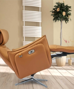 Ghế sofa đơn chỉnh điện Italia nhập khẩu ASTRO-221 màu vàng Camel - Mẫu 8