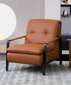 Ghế sofa thư giãn da bò Ý Rose nhập khẩu màu nâu Cacao Brown - Mẫu 11