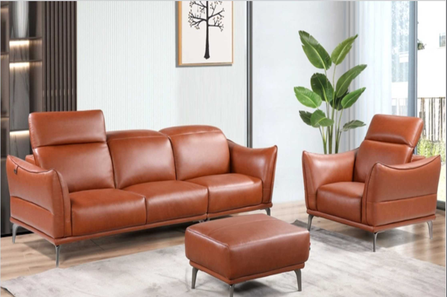 Bộ sofa da chất liệu da bò Ý dài 3,9m Divano L-1680A - Mẫu 1