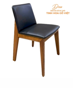 Ghế ăn gỗ óc chó da màu đen Deco - Mẫu 8