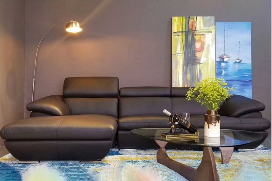 Ghế sofa góc da bò Ý nhập khẩu Divano L430 màu nâu Dark Brown - Mẫu 7