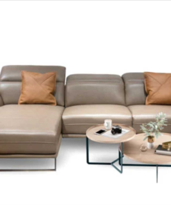 Bộ sofa góc chất liệu da bò Italia Divano L864 màu Apricot - Mẫu 10
