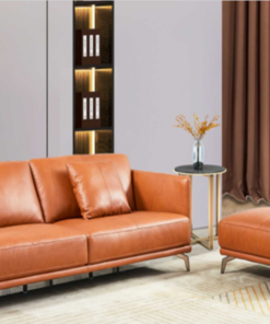 Bộ sofa văng da thật Italia nhập khẩu S-123 màu Camel - Mẫu 17